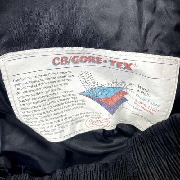 CB Sport Gortex Pants Women's 16 Black Full Side Zip Belted Snowpants - Picture 7 of 9